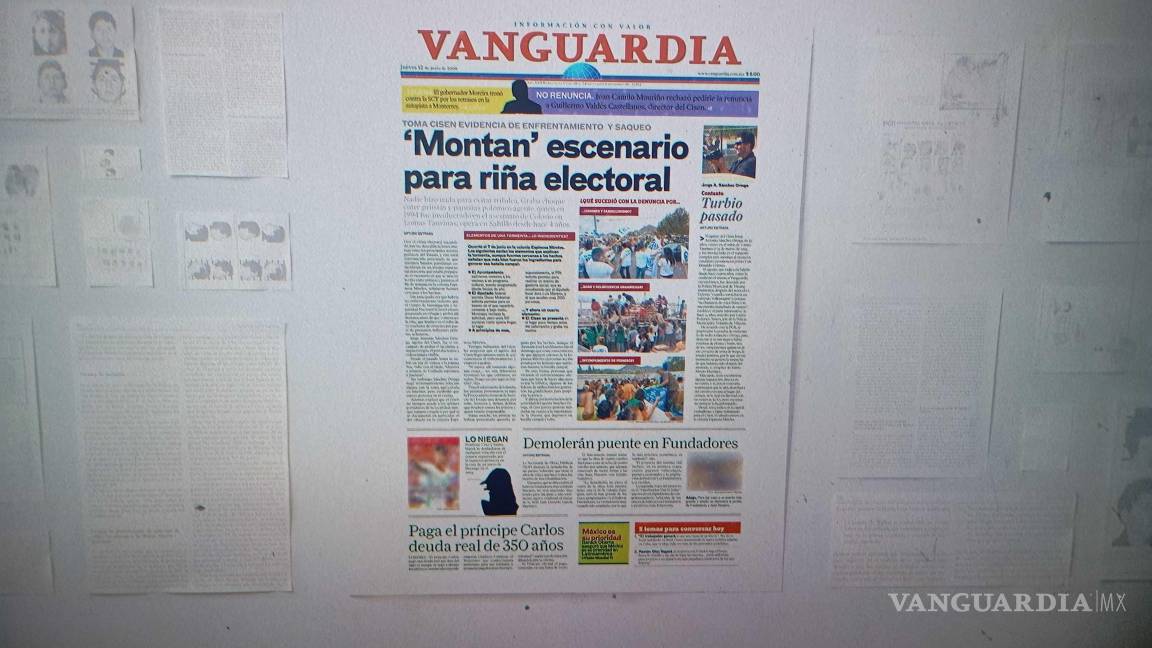 $!Uno de estos archivos utilizados en la producción de Warner Bros. tomó relevancia en la redacción de VANGUARDIA, se mostró la primera plana de la edición del jueves 12 de junio de 2008.