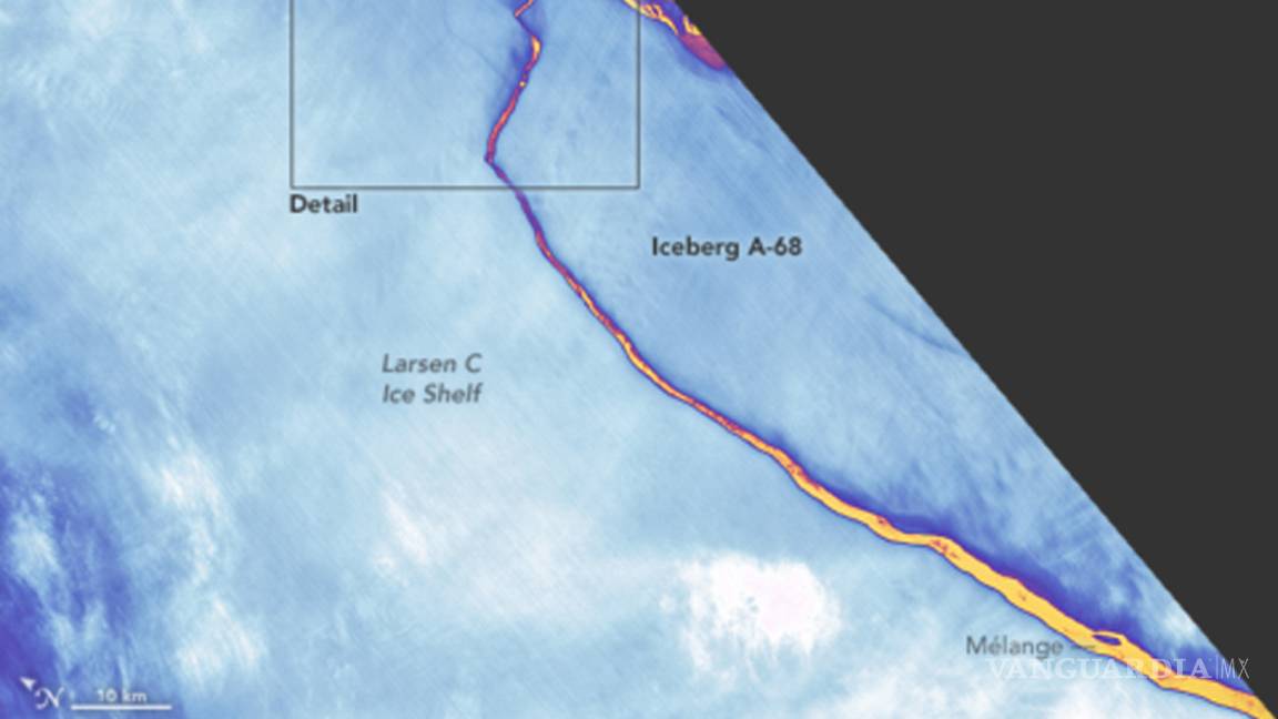 $!NASA capta imágenes térmicas del iceberg que se desprendió de la Antártida