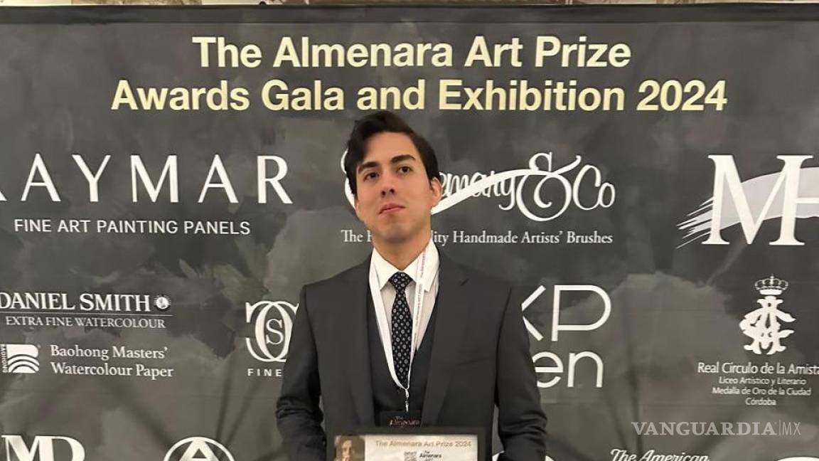 Artista coahuilense Mauro Llanas recibe premio internacional de pintura en Barcelona