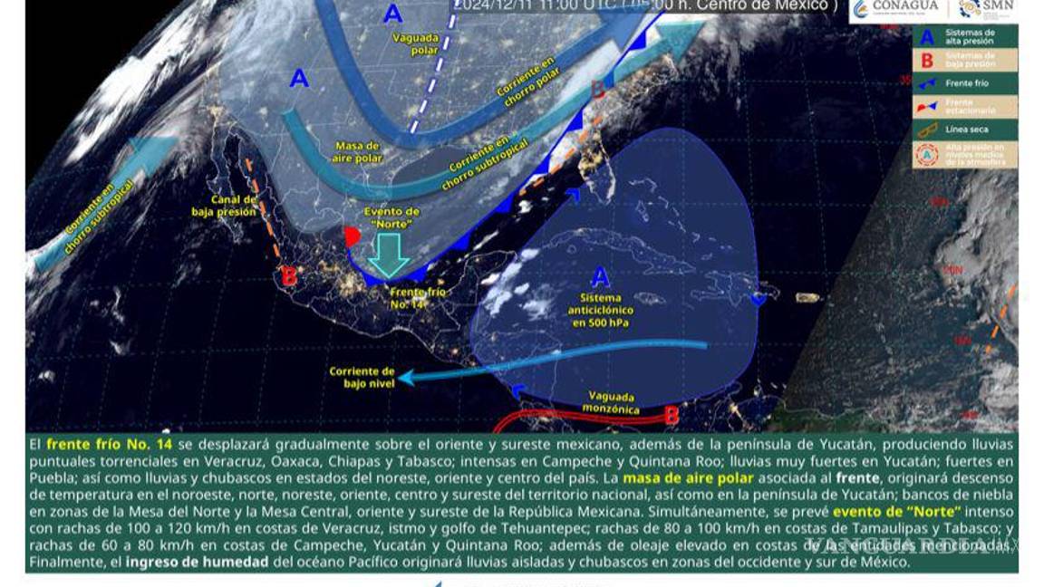 $!El Frente Frío Número 14 trae consigo temperaturas bajas y heladas en algunas zonas de Coahuila.