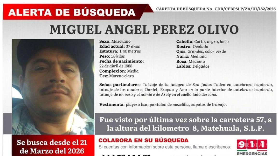 $!Desaparecen siete electricistas tras salir de Matehuala; activan fichas de búsqueda en San Luis Potosí