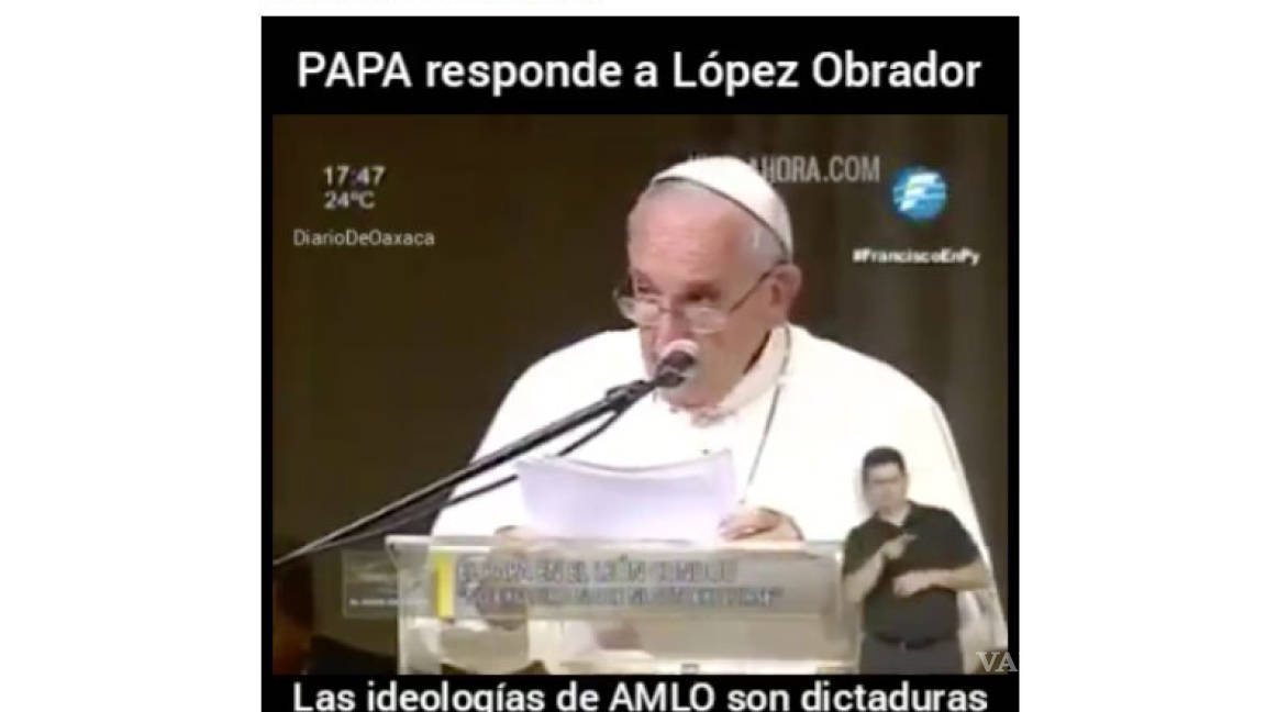El papa Francisco no se pronunció contra AMLO
