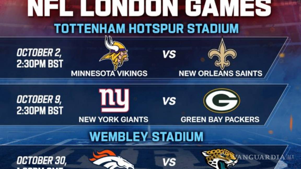 Estos son los cuatro partidos de la NFL que se jugarán en Europa