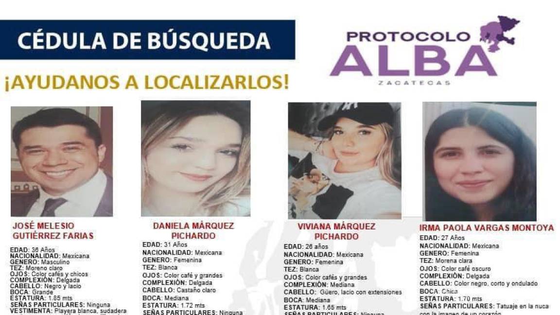Desaparecen cuatro jóvenes en Zacatecas, límites con Jalisco, desde Navidad