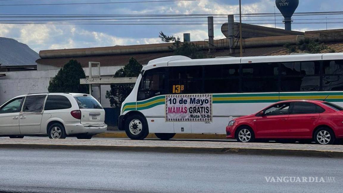 Ruta 13B consiente a las mamás de Saltillo; este 10 de mayo ellas viajan gratis