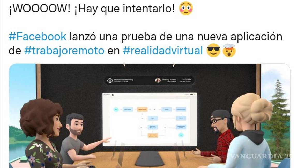 $!Facebook lanzó el mes pasado una prueba de una nueva aplicación de trabajo remoto en realidad virtual.