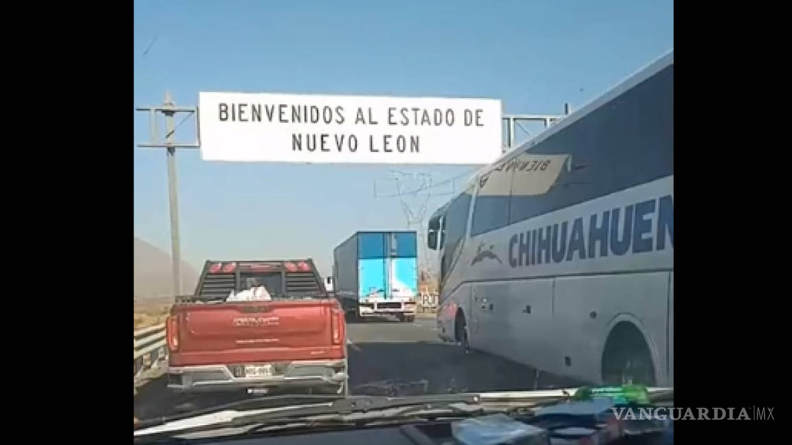 Reportan tráfico lento por accidente en la carretera Libre Monterrey-Saltillo