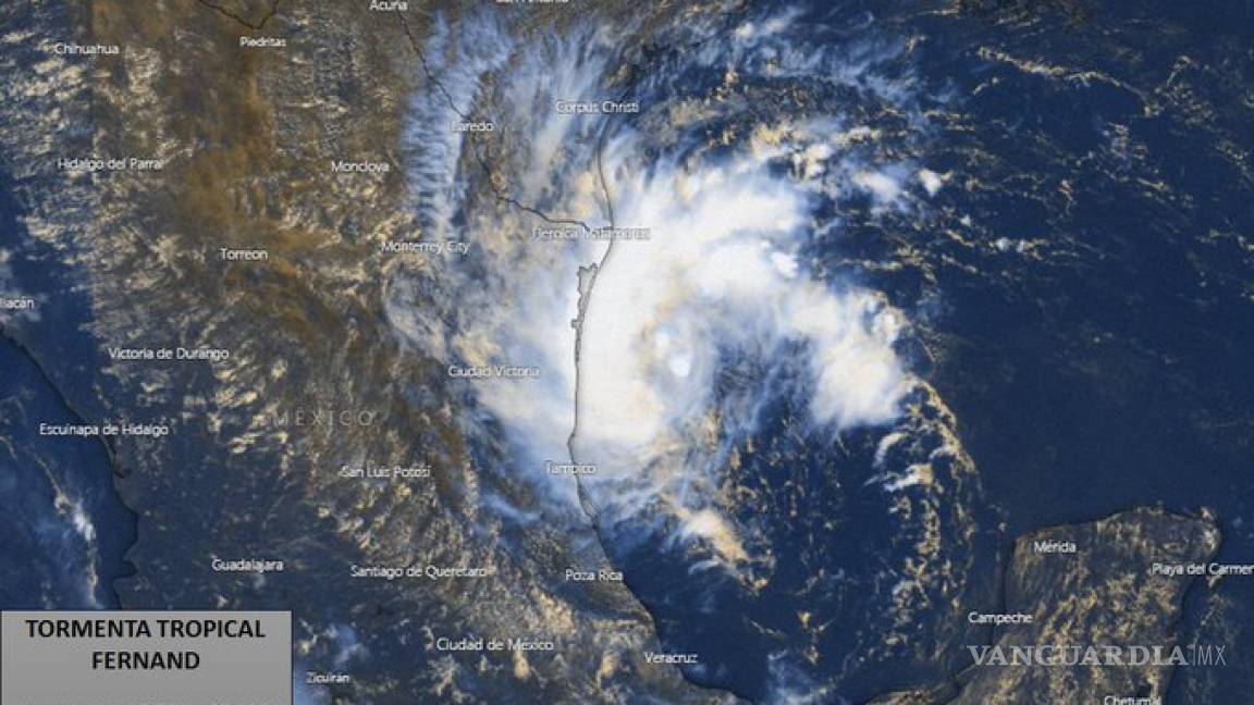 Se forma tormenta tropical 'Fernand' en Golfo de México y pone en alerta a Tamaulipas y Nuevo León