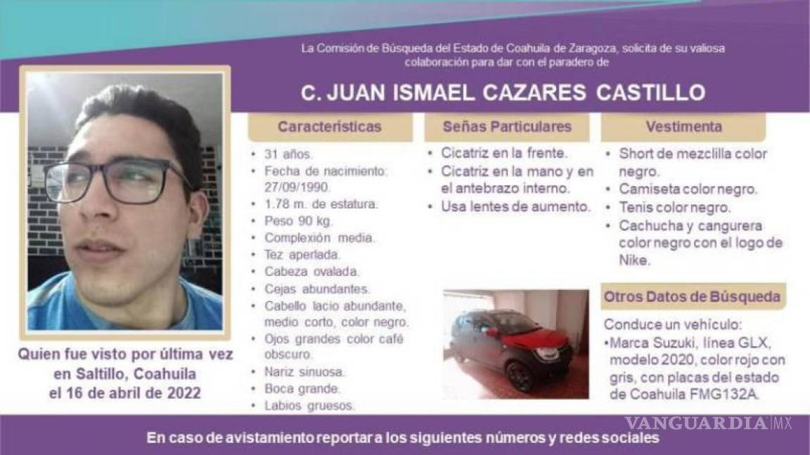 Buscaban en Sinaloa y Durango a joven saltillense que fue encontrado sin vida en Nuevo León