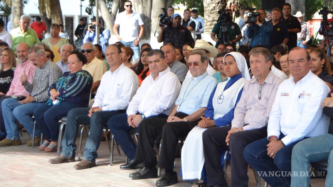Pone en marcha Miguel Riquelme rehabilitación de la iglesia San Juan Bautista en Guerrero, Coahuila