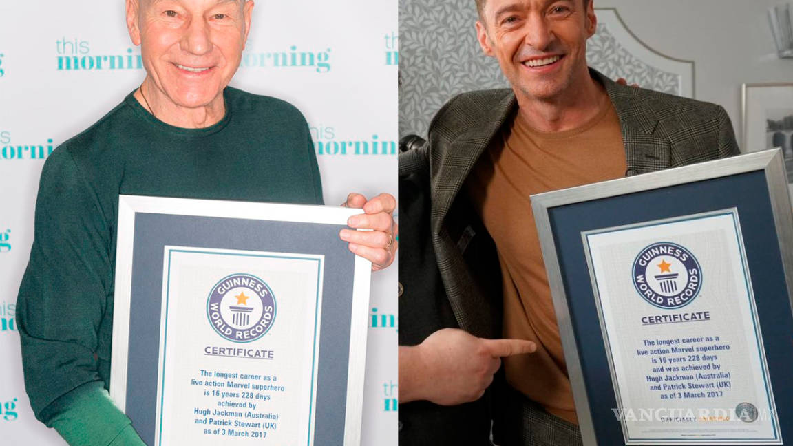 Hugh Jackman y Patrick Stewart a récord Guinness por &quot;la carrera más larga como superhéroe de Marvel&quot;