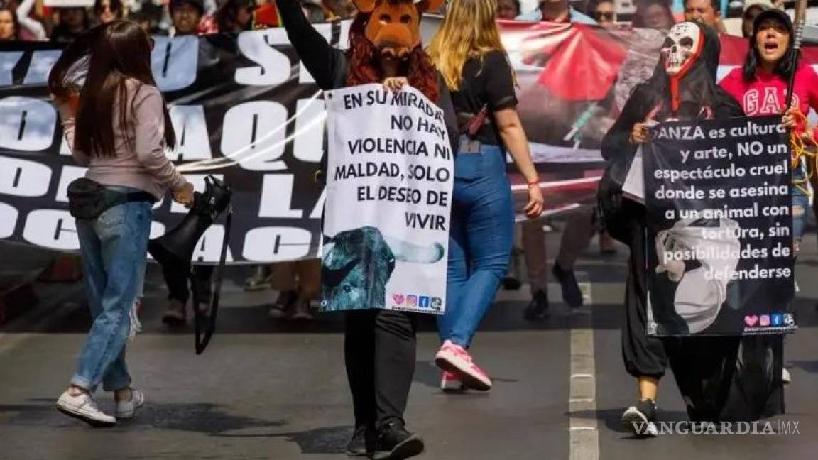 Cientos de antitaurinos protestan en la Ciudad de México contra el regreso de las corridas de toros