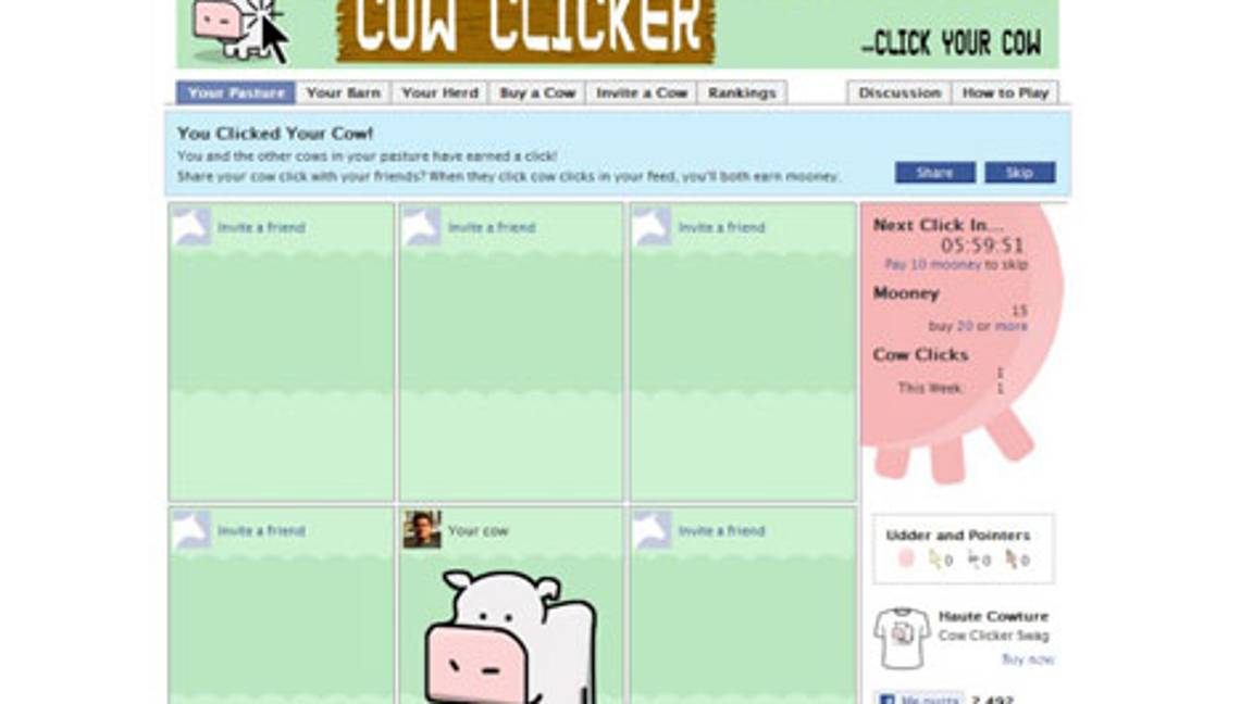 Cow Clicker: El juego de Facebook más estúpido del mundo.