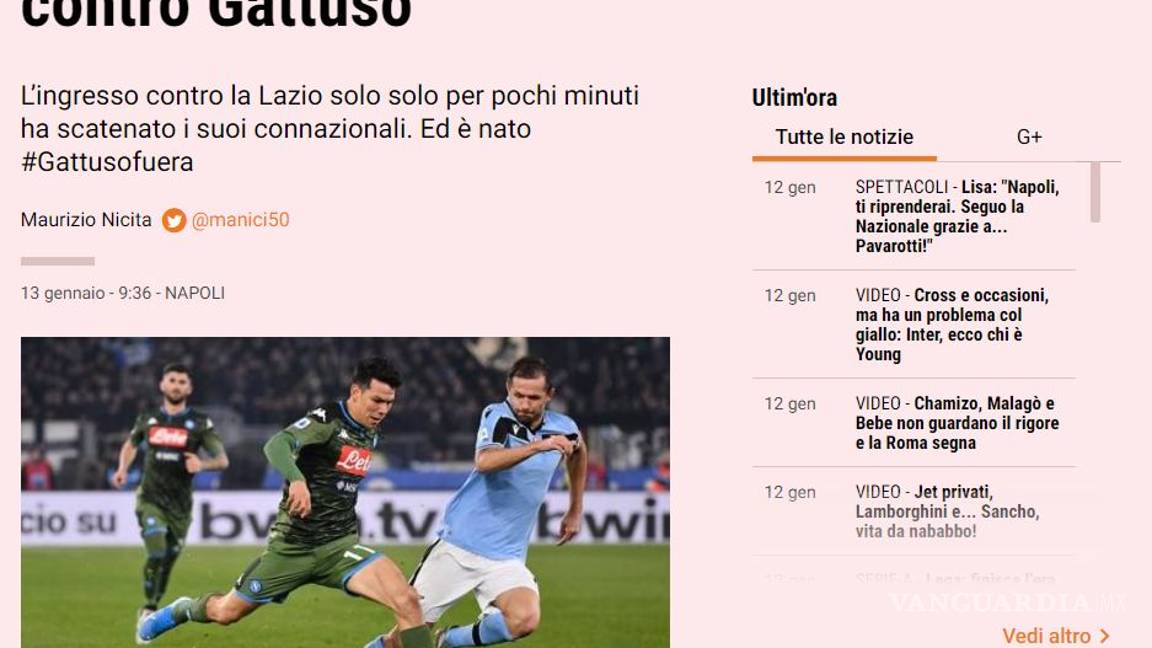 $!Afición mexicana pide la cabeza de Gattuso por no meter al 'Chucky' Lozano