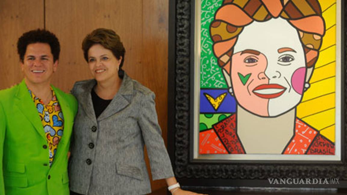 Romero Britto pinta a Dilma Rousseff como homenaje a las mujeres