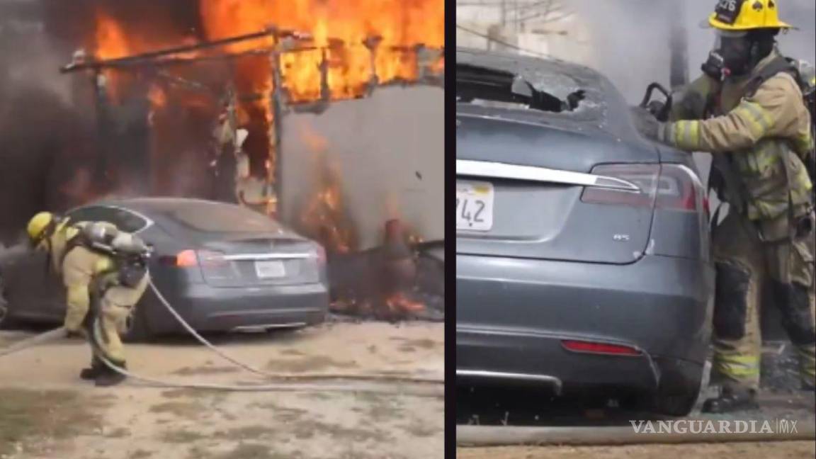 Turista conecta Tesla a poste de luz y causa incendio en Tijuana, Baja California; casa termina en llamas