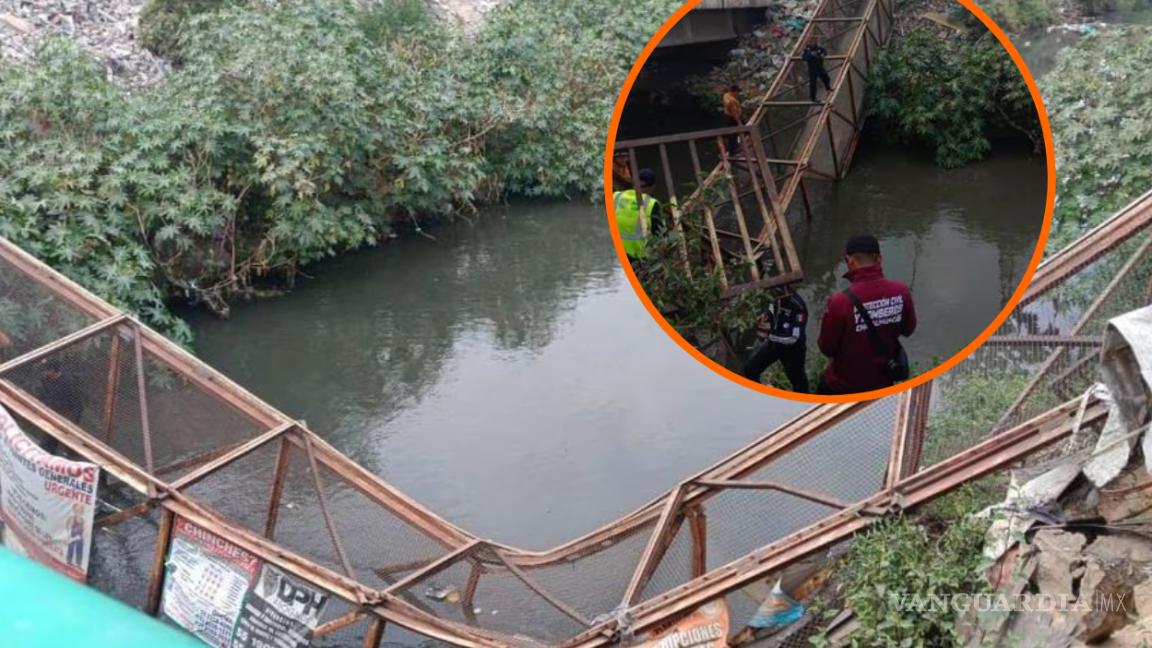 Colapsa puente peatonal entre Nezahualcóyotl y Chimalhuacán; reportan más de 10 heridos