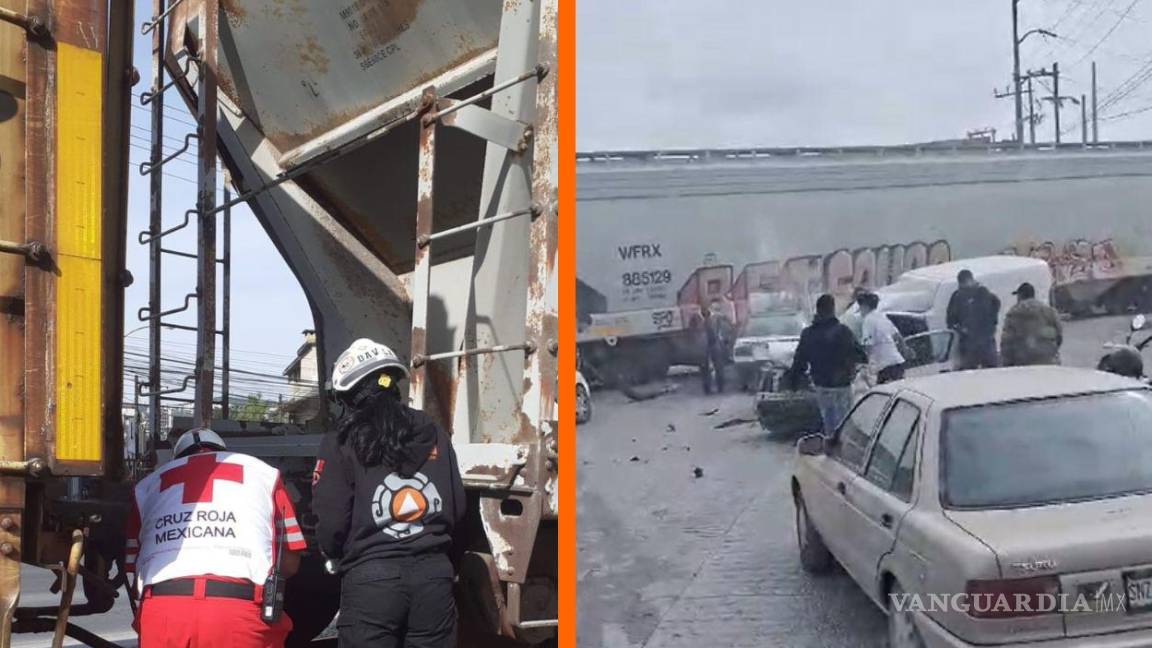 Nuevo León: tren embiste a dos autos con saldo de un prensado