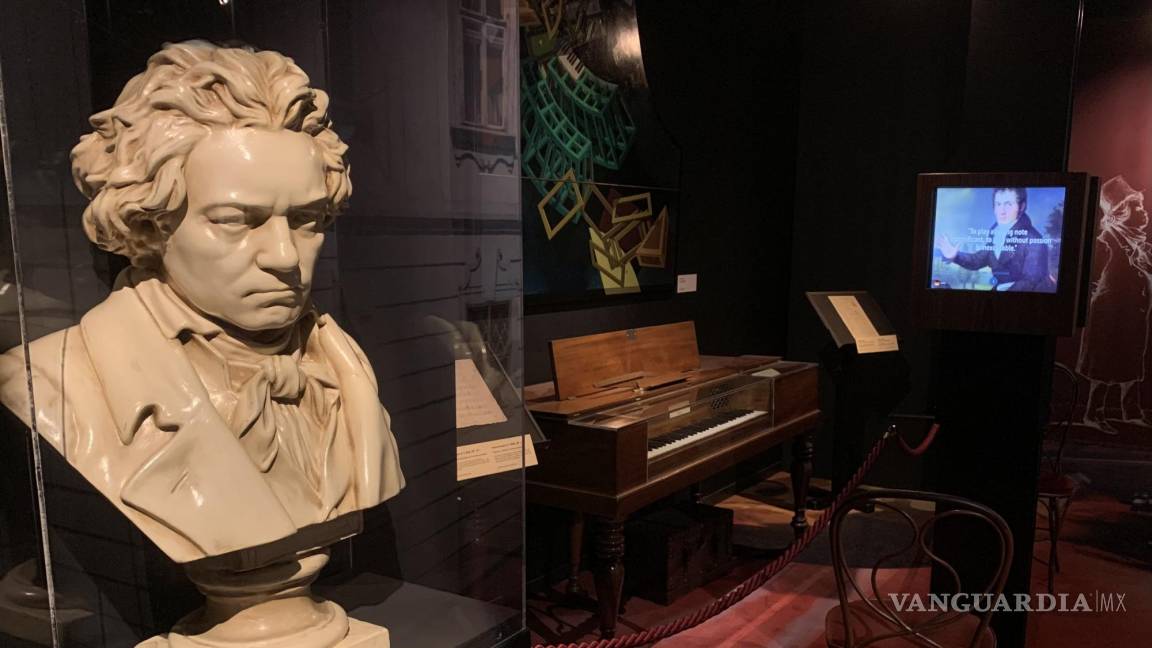 $!Vista del busto de Beethoven, situado en la exposición permanente de la Casa de la Música de Viena.