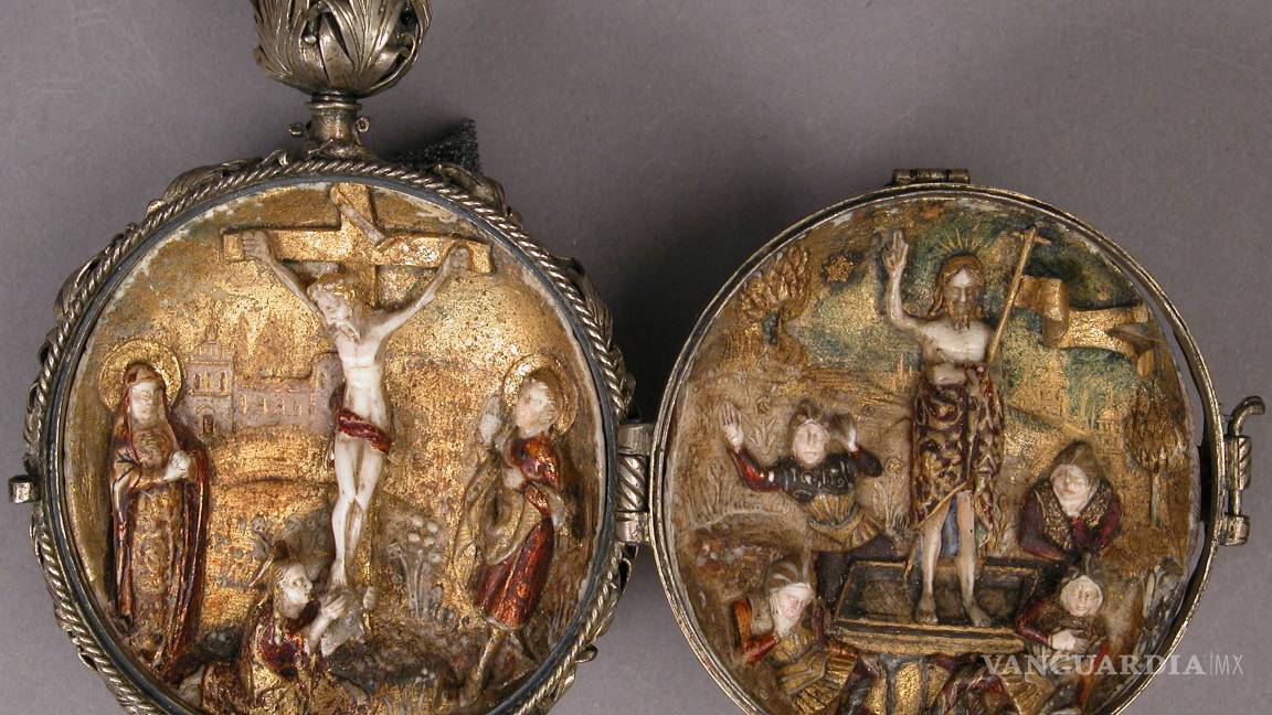 $!Rosario de la Crucifixión y la Resurrección de Jesucristo, con marfil, policromía y montura de plata dorada. Donación de J. Pierpont Morgan, 1917.