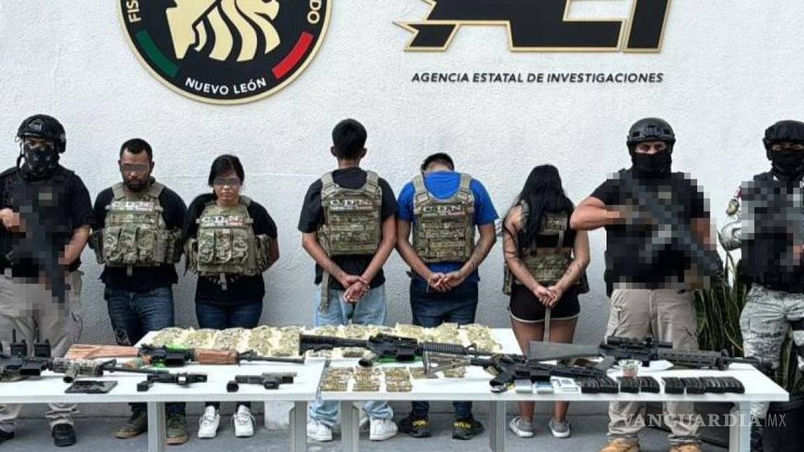 Detienen a cinco personas en Nuevo León con armas y drogas