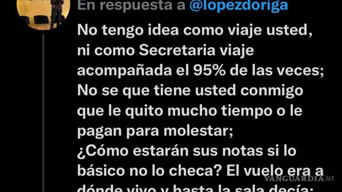 $!Así le respondió Tatiana Clouthier a López-Dóriga por foto sola en el aeropuerto de la CDMX