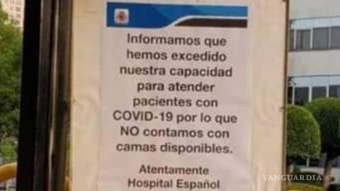 Hospital Español ya no tiene capacidad para atender pacientes COVID-19