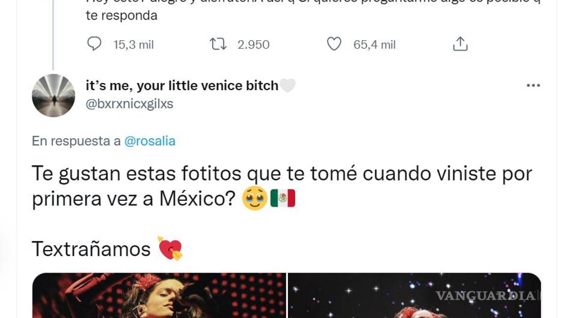 $!La cantante se puso a interactuar con sus fans. (FOTO: @rosalia)