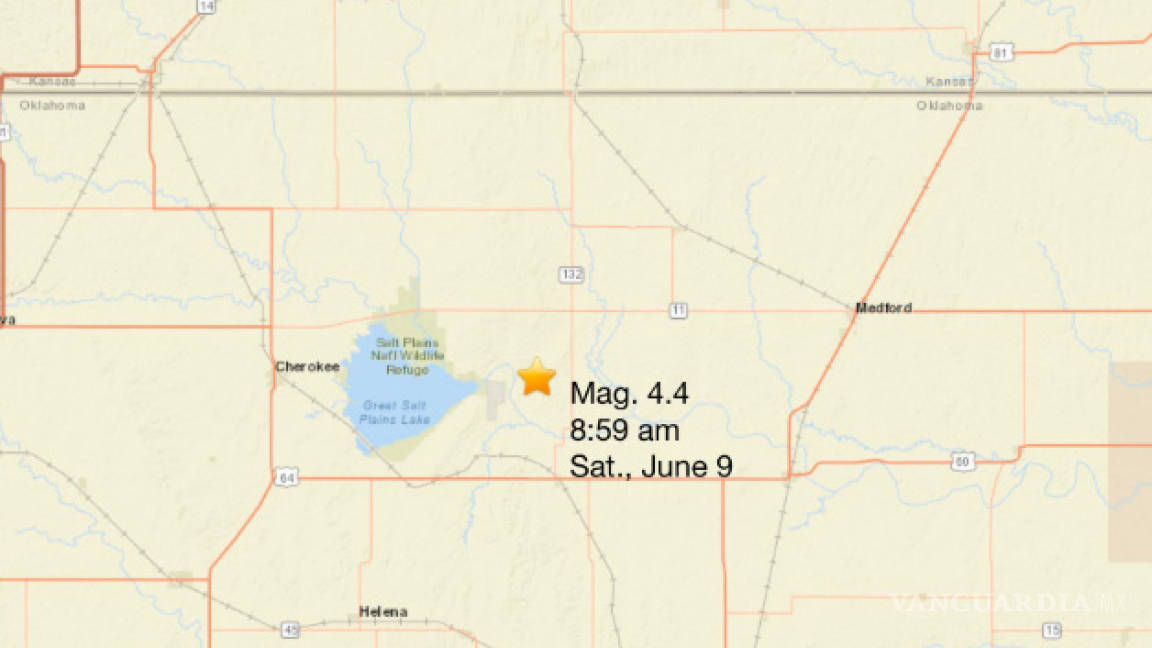 Sismo de magnitud 4,4 estremece a Oklahoma