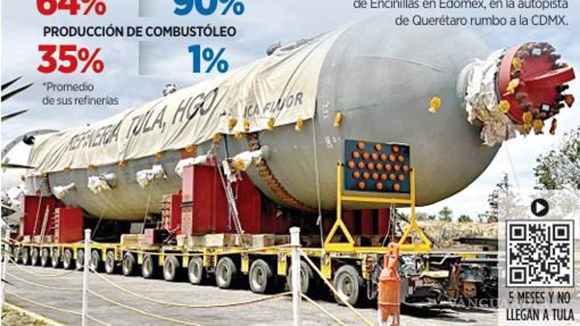 $!Pobladores de Jilotepec ‘secuestran’ dos mega-reactores de Pemex