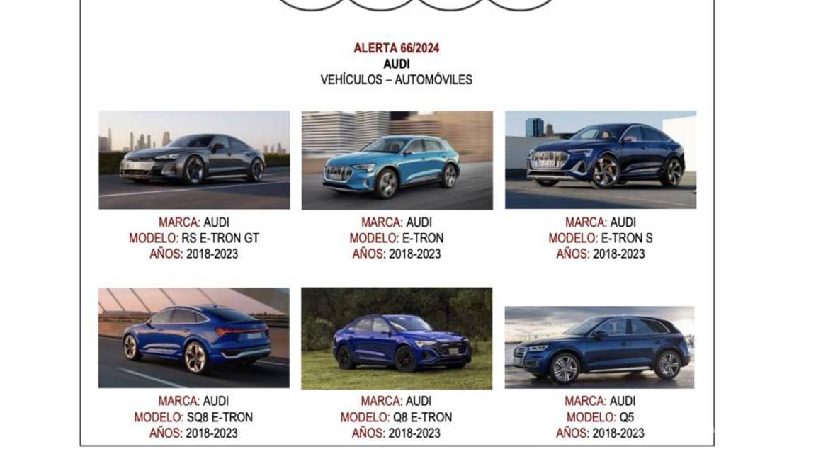 $!Profeco emite múltiples alertas por fallas en autos; señala modelos de Audi, Chevrolet, Volkswagen y otras marcas