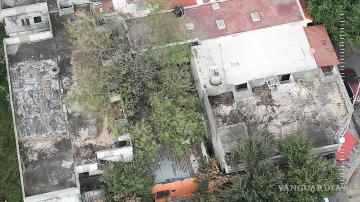 $!El dron operativo de la Policía de Monterrey permitió ubicar con precisión la zona donde fueron abandonadas más de 12 computadoras portátiles.