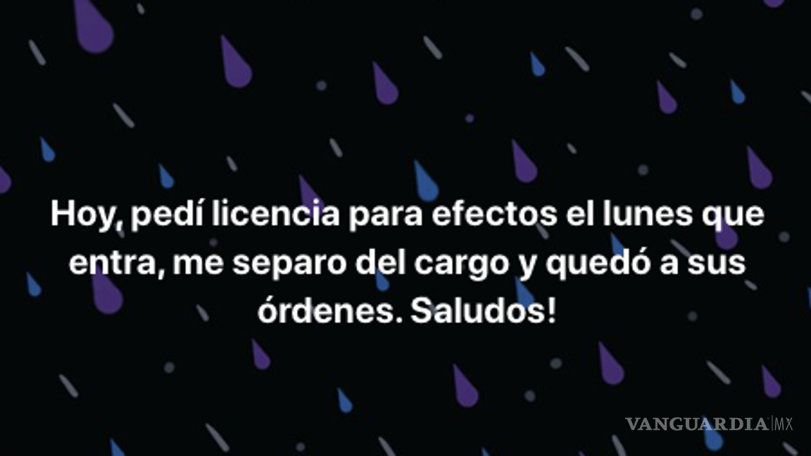 $!A través de redes sociales fue que el titular de la Comisión Estatal de Derechos Humanos informó de su decisión.