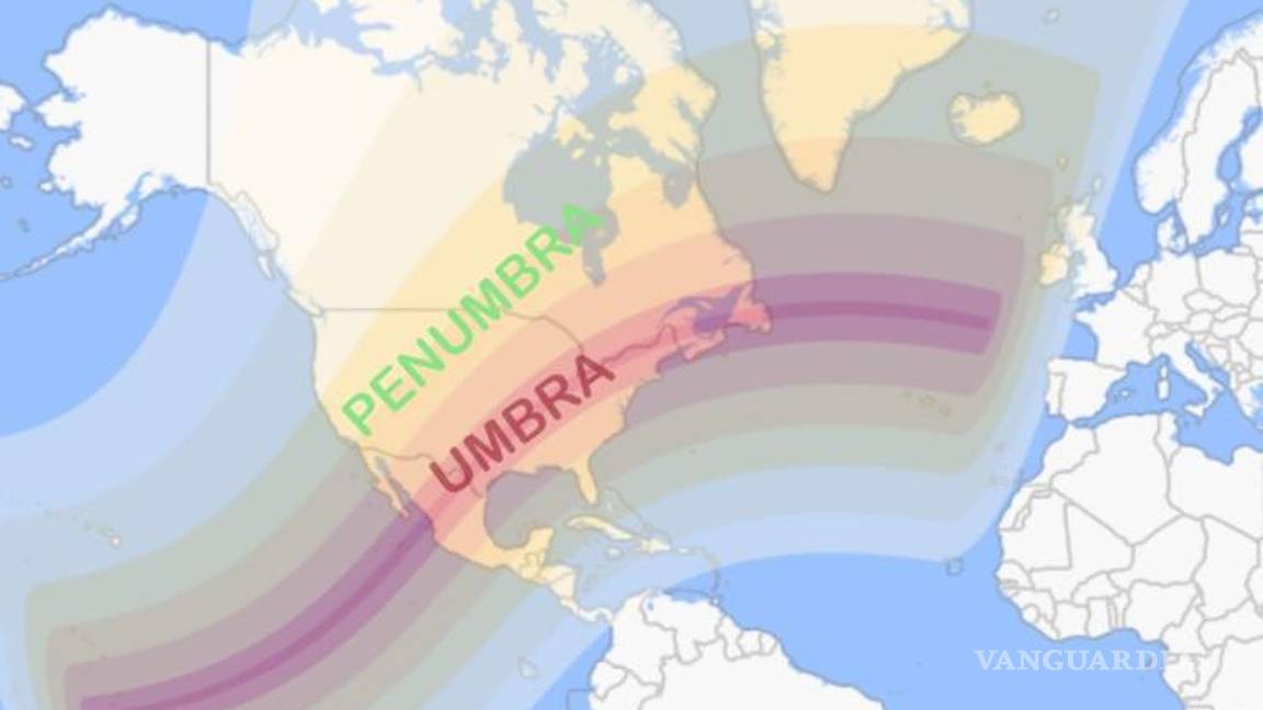 $!El Eclipse Total de Sol será visible para Norteamérica.