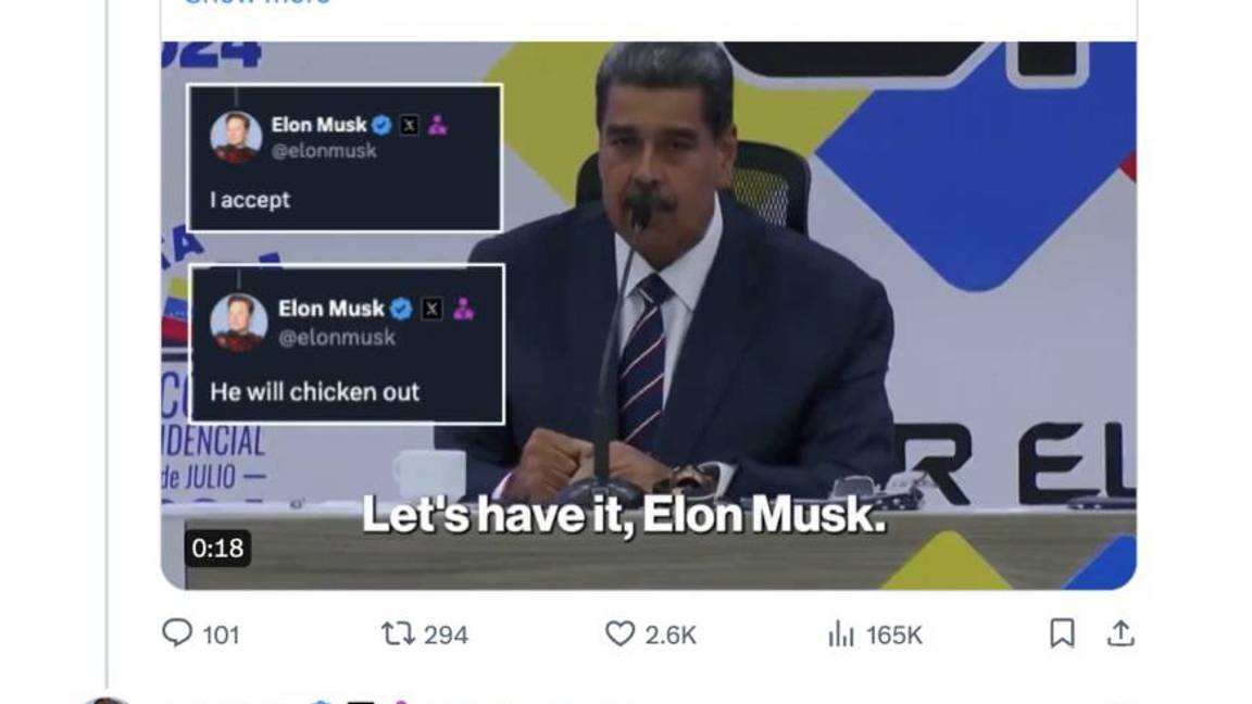 $!Musk acepta pelear contra el presidente de Venezuela, Nicolás Maduro