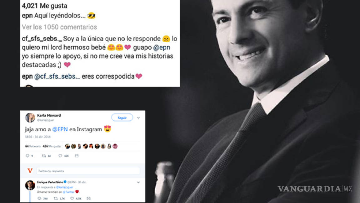 Peña Nieto le ‘corresponde’ a sus 'fans' de Instagram y Twitter