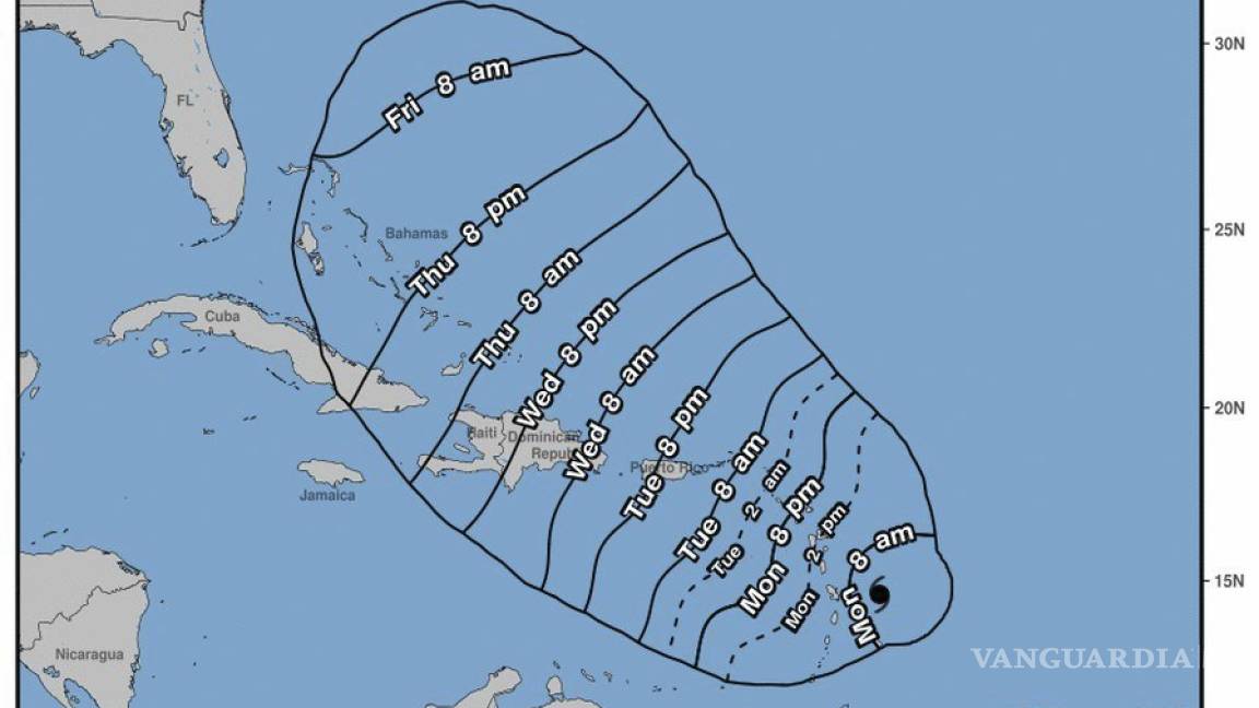 María sería el primer huracán categoría 4 sobre Puerto Rico en casi un siglo