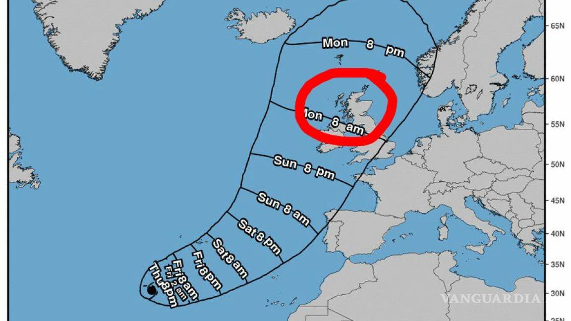 Alerta en Irlanda y Reino Unido por huracán 'Ofelia'