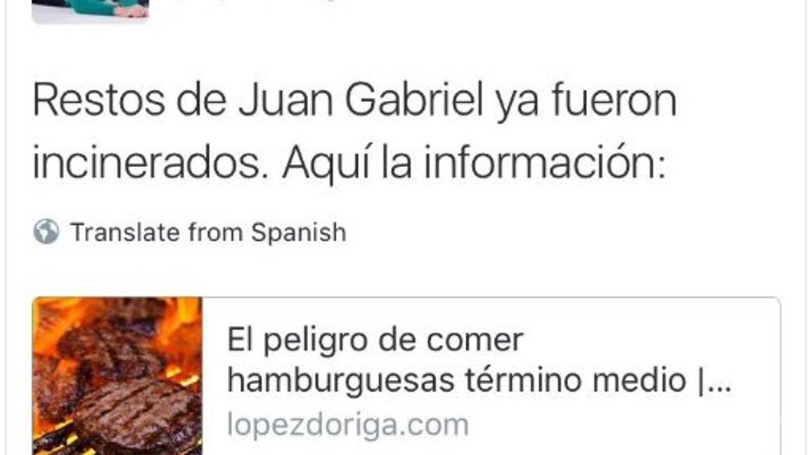 $!El #EpicFail de Lopéz Doriga respecto a Juan Gabriel