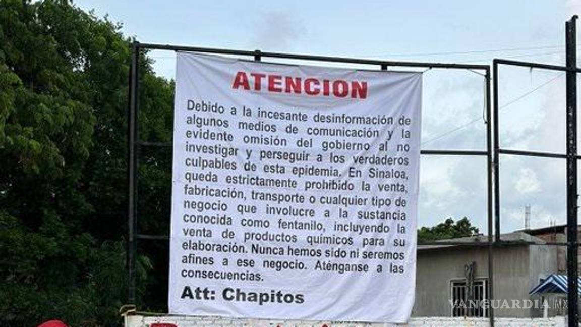 $!En Sinaloa prohibido el fentanilo, advierten Los Chapitos