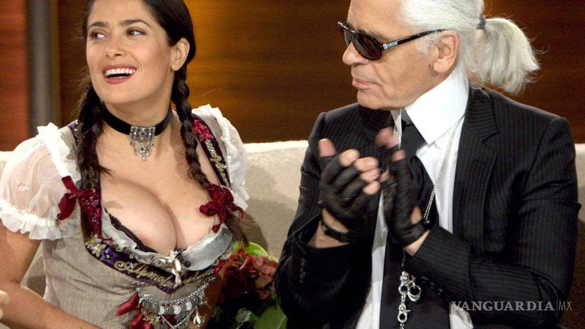 Salma Hayek y otras famosas le dicen adiós a Karl Lagerfeld