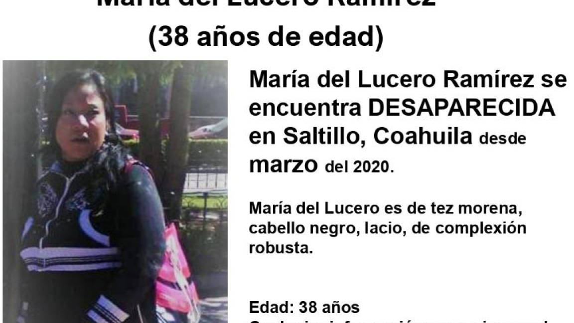 En Saltillo, buscan a mujer desaparecida desde marzo