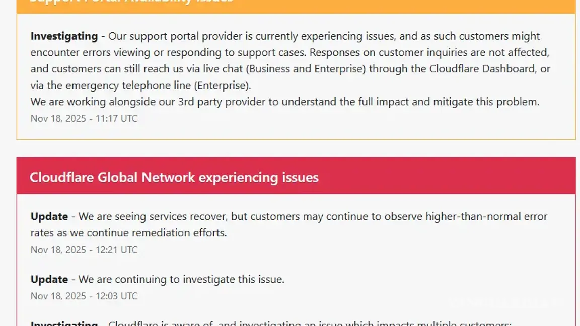 $!Servidores de Cloudflare, la Red de Distribución de Contenidos (CDN) utilizada por miles de empresas, reportaron una incidencia que generó latencia y errores 500 a nivel mundial. La falla en esta “autopista digital” impactó el tráfico de servicios cruciales y el acceso a Downdetector.