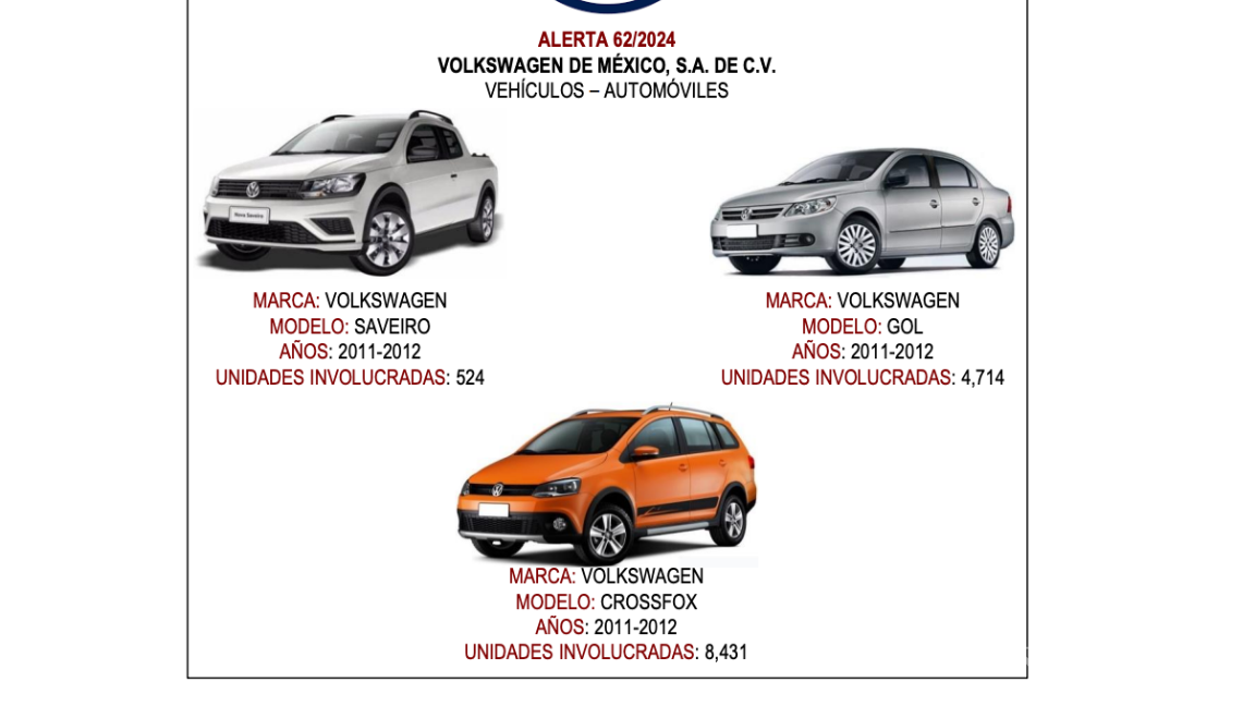 $!Profeco advierte de fallas en varios modelos de Toyota, Volkswagen y Seat