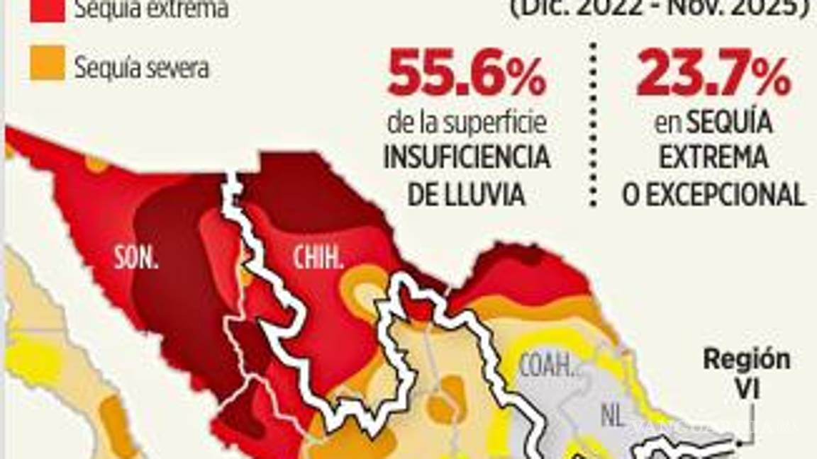 $!Lleva región del Río Bravo 36 meses de sequía, de donde procede el agua que México entrega a EU