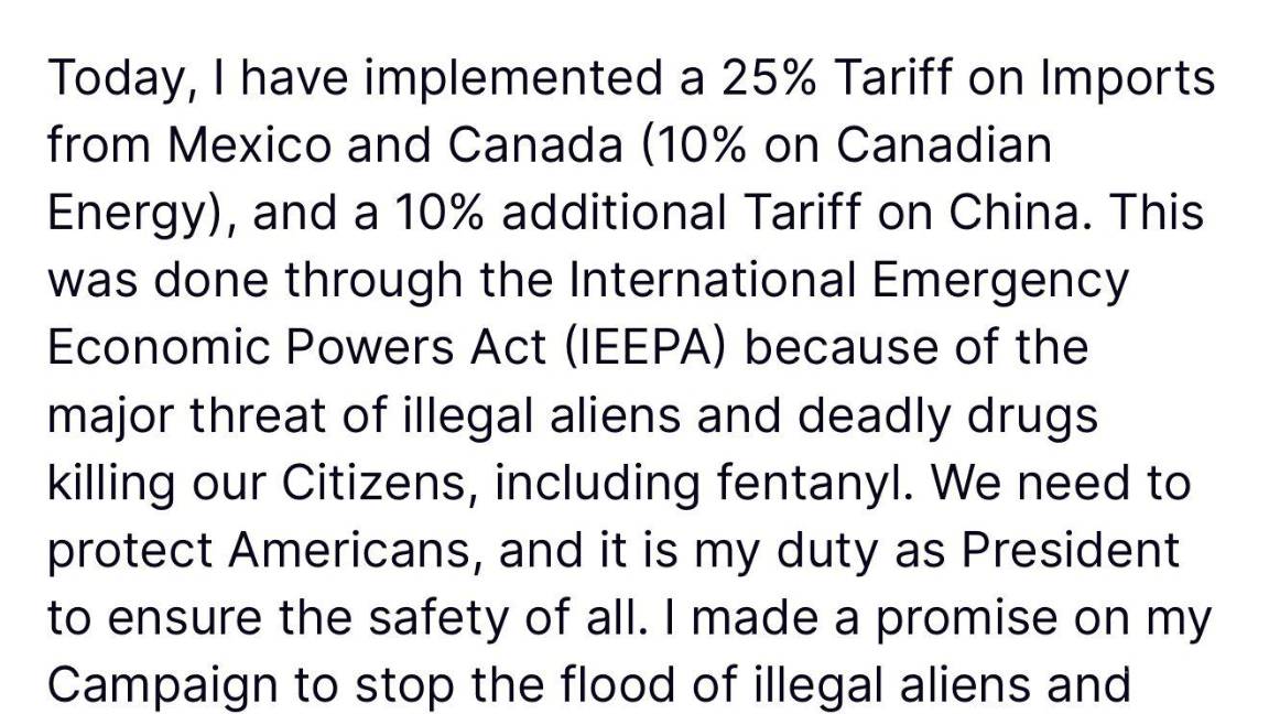 $!Donald Trump firma decreto de aranceles de 25% a México y Canadá, y 10 % a China