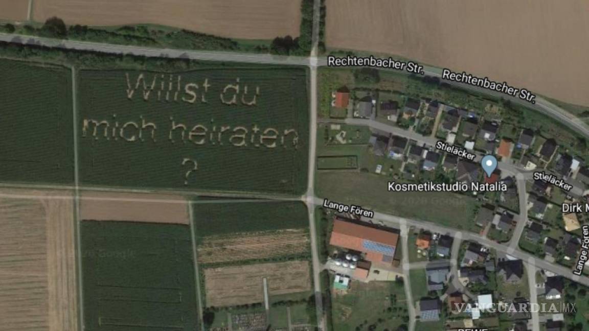 Propuesta matrimonial de un agricultor alemán a su novia aparece en Google Maps