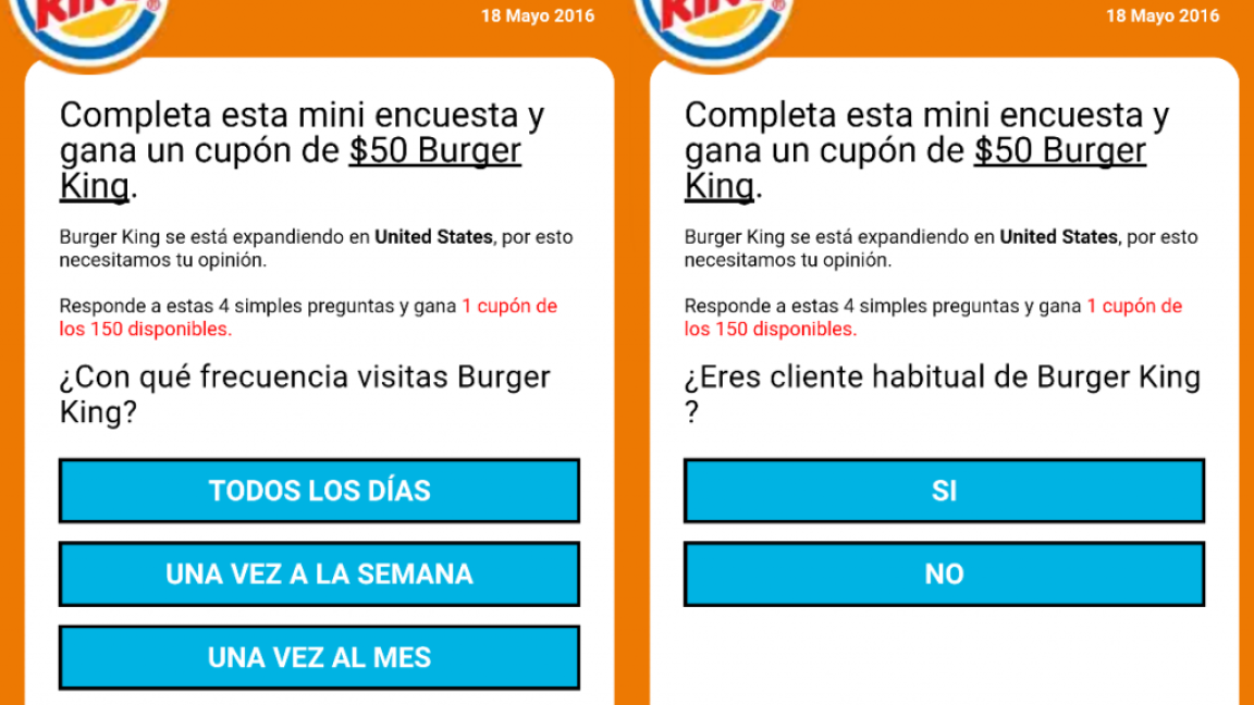 Alerta por estafa en WhatsApp con falso cupón de Burger King