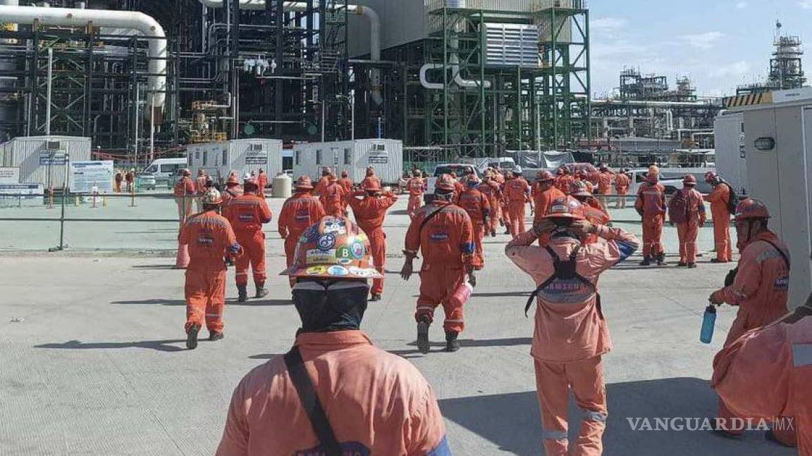 Evacúan Refinería Olmeca de Dos Bocas, en Tabasco, por presunta fuga de gas tóxico (video)