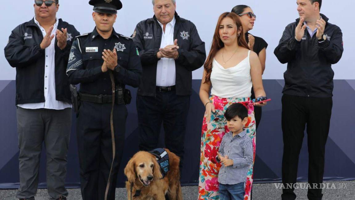 ¡Adiós Sky! Jubilan a perrita policía de narcóticos en Saltillo; la adopta oficial